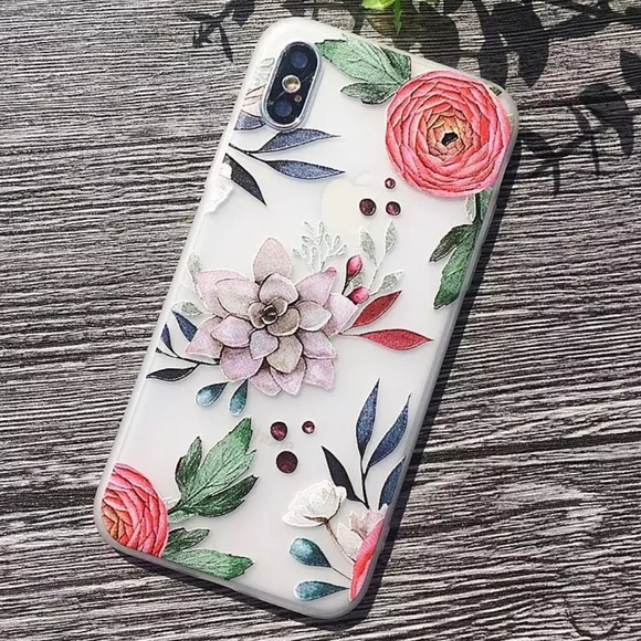 Accessories - NEW iPhone 7+/8+ Embossed Floral Soft TPU Case